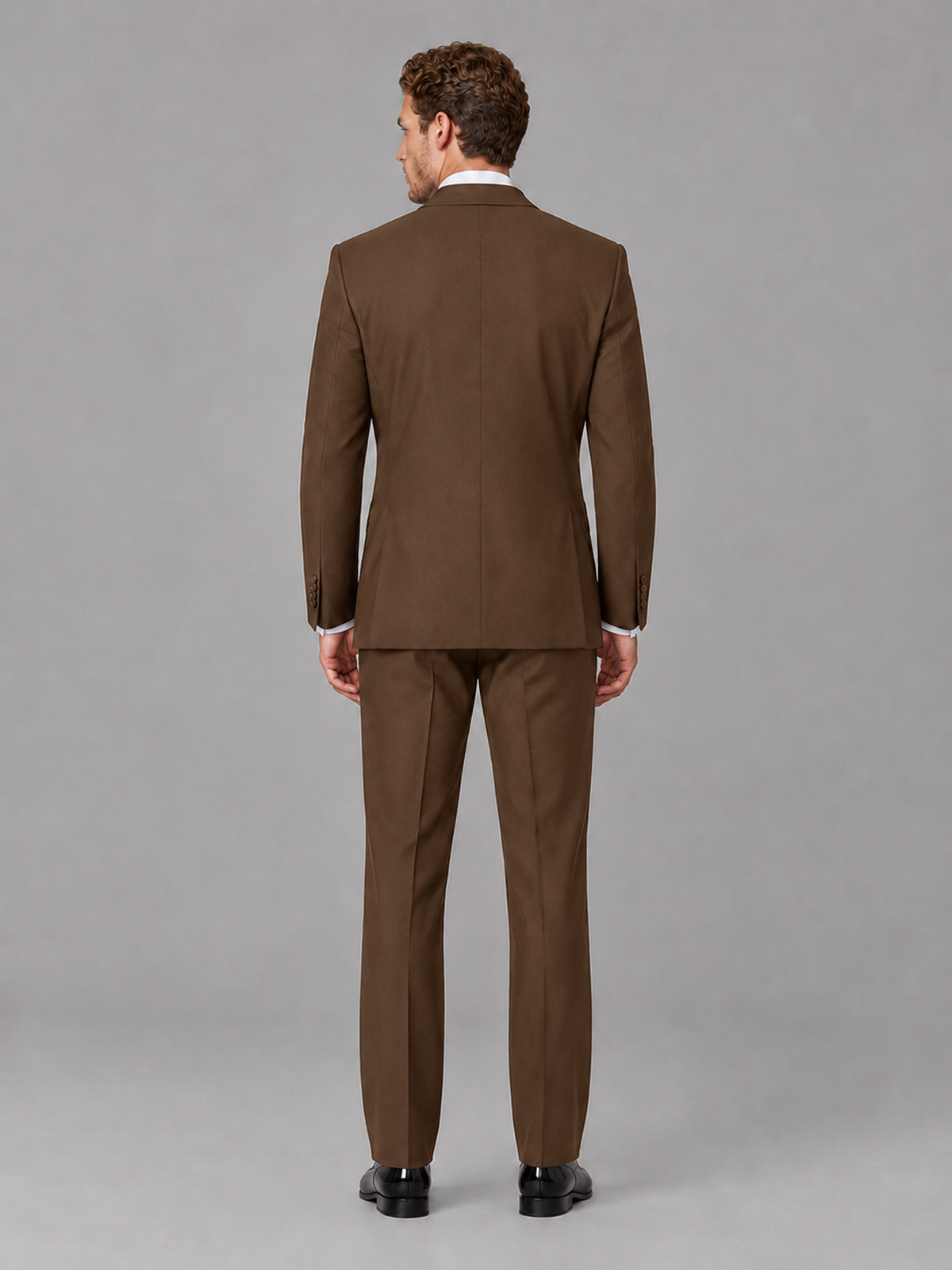 Savile Men's Brown Peak Lapel 3-Piece Tuxedo Suit | Jacket, Vest & Trousers - Brown