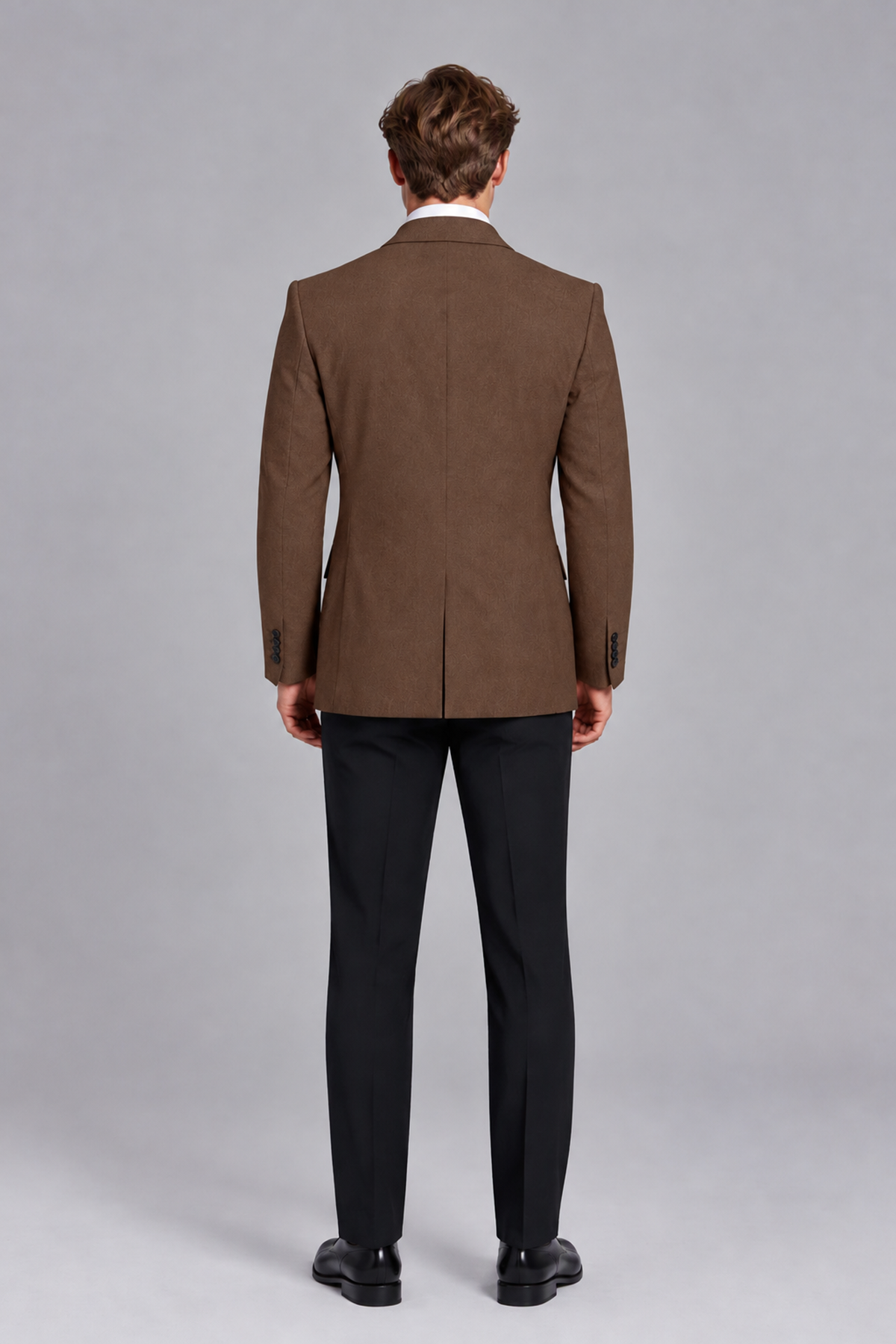 Savile Men's Brown Double-Breasted Peak Lapel Blazer - Brown
