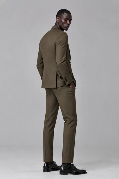 Savile Men's Double Breasted Suit Set - Side Profile and Three-Quarter View
