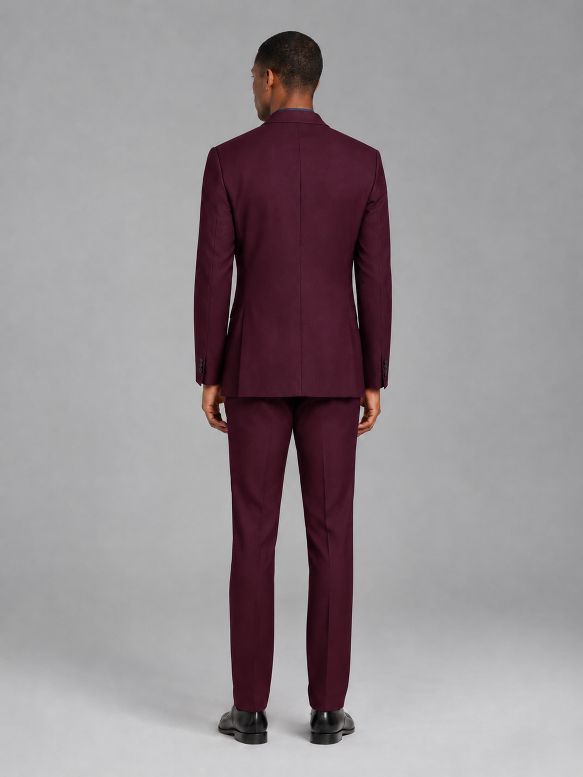 Savile Men's Burgundy Contrast Shawl Lapel Tuxedo Suit – 3-Piece Wedding, Prom & Black-Tie Formal Set - Burgundy - Burgundy_3