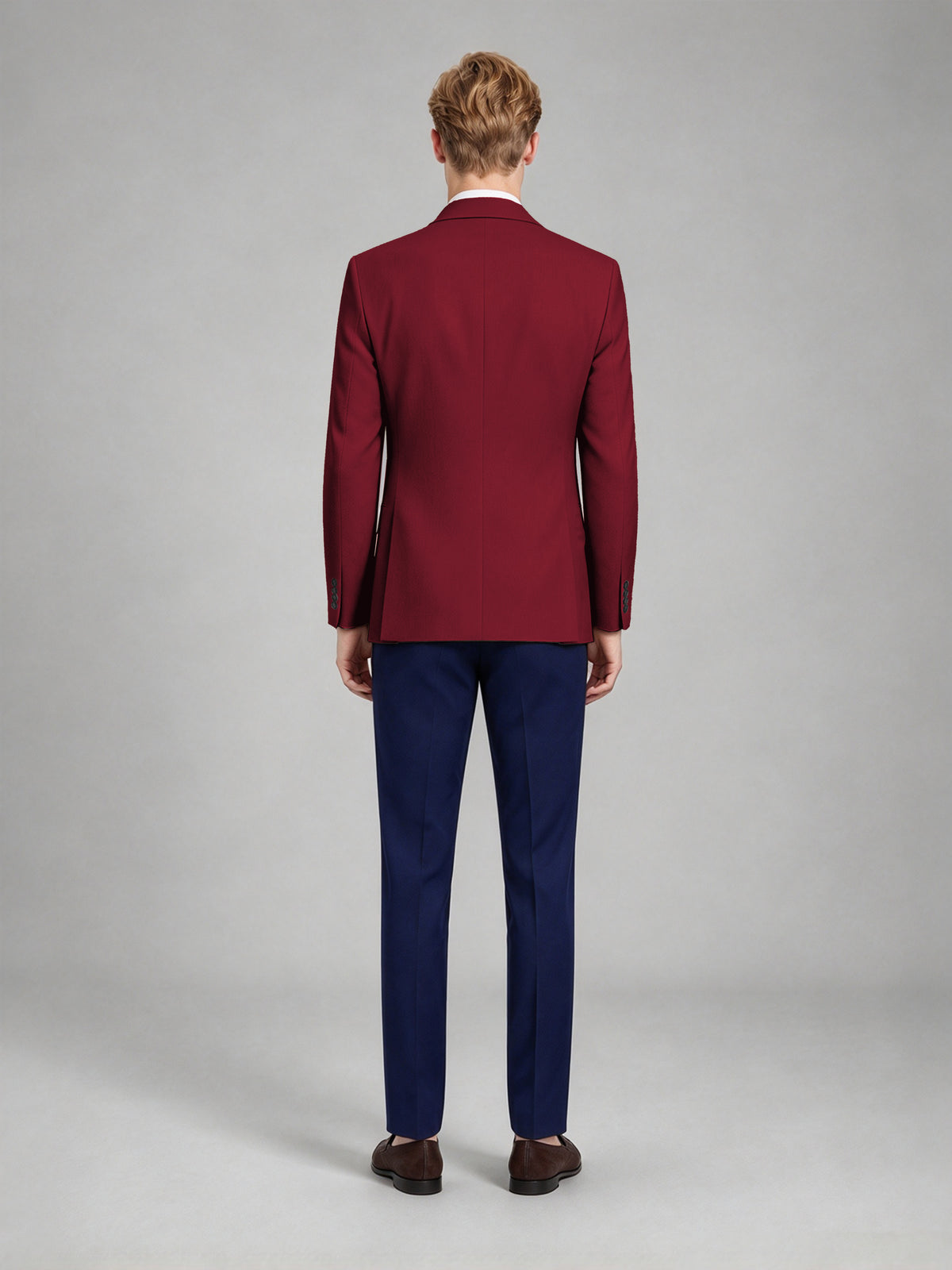 Savile Men's Slim-Fit Blazer – Notch Lapel Sport Coat | Burgundy - Burgundy
