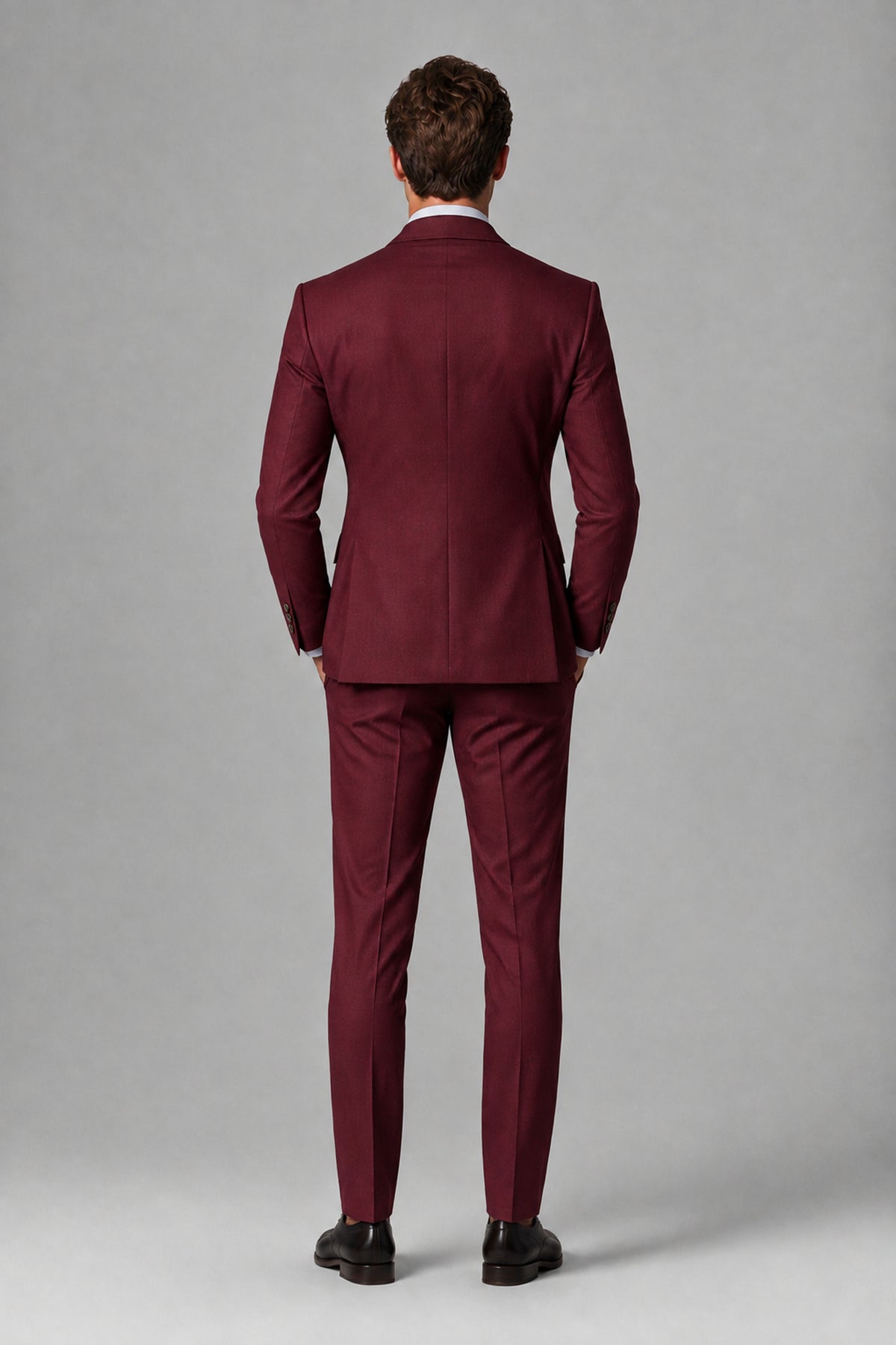 Savile Men's Dusty Burgundy 3-Piece Suit – Jacket, Vest & Trousers | QX0113 - Burgundy