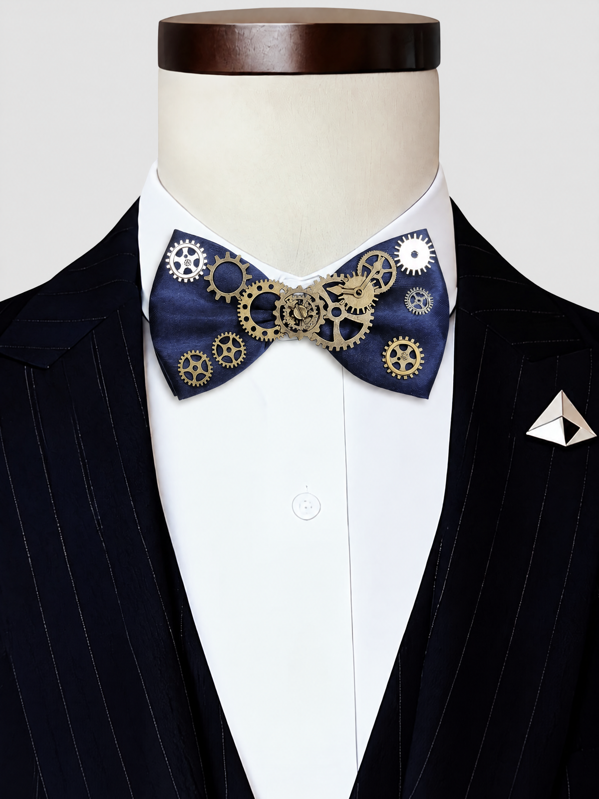 Savile Men's Steampunk Mechanical Gear Pre-Tied Bow Tie | Vintage Clockwork Burgundy Formal Neckwear - Burgundy - Burgundy (3)