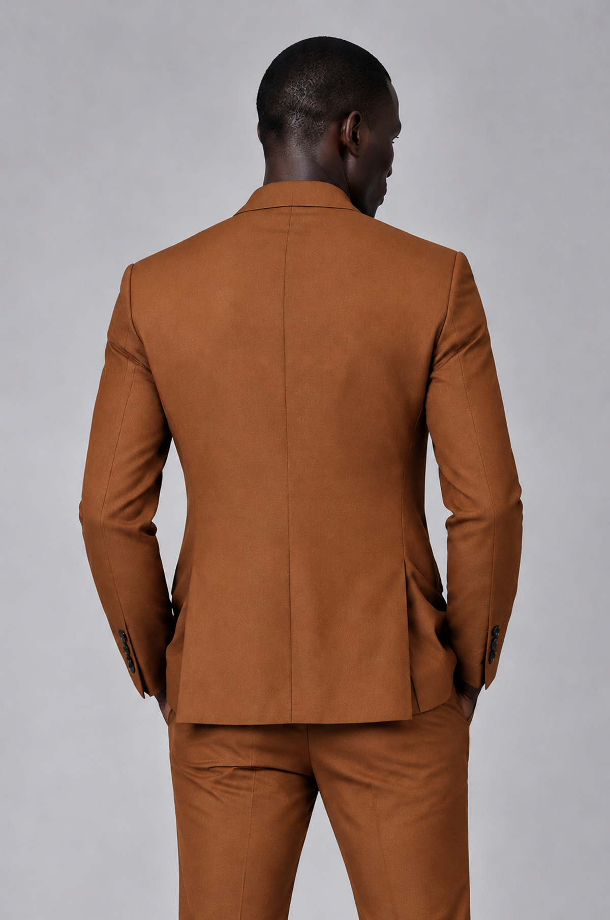 Savile Men's Burnt Orange Double Breasted Slim Fit 2-Piece Suit Set – Blazer & Trousers | Wedding Gala Formal - Burnt Orange - Burnt Orange_03