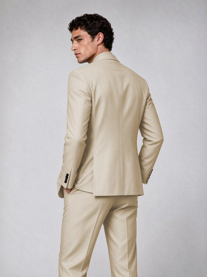 Savile Men's Champagne Double-Breasted 2-Piece Suit Set – Blazer & Trousers - Champagne