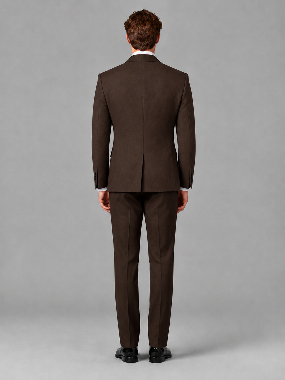 Savile Men's Chocolate Houndstooth Shawl Lapel 3-Piece Tuxedo Suit Set – Jacket, Vest & Trousers - Chocolate