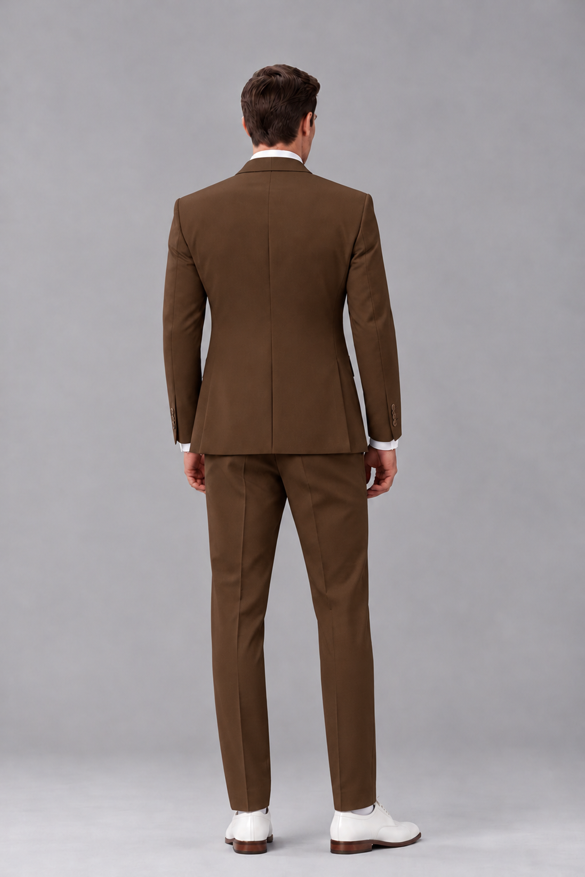 Savile Chocolate 3-Piece Suit with Notch Lapel & Chain Vest - Chocolate
