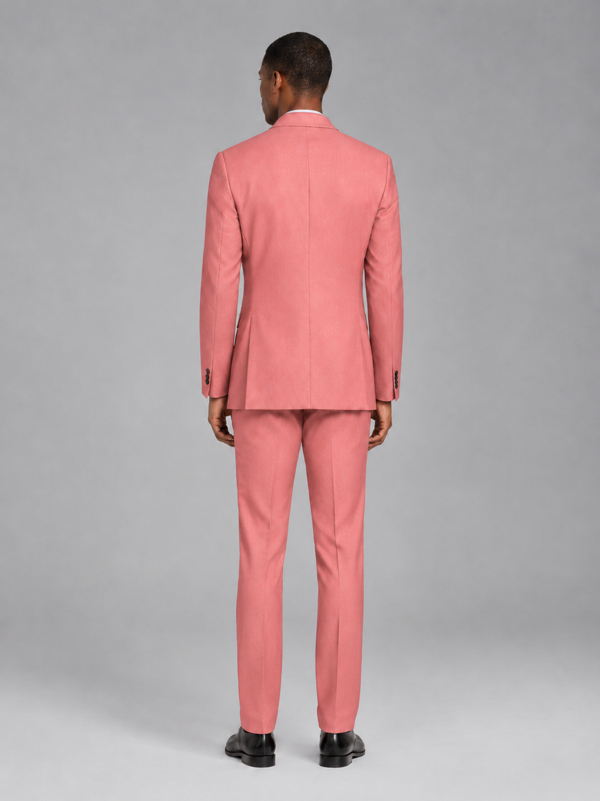 Savile Men's Coral Contrast Shawl Lapel Tuxedo Suit – 3-Piece Wedding, Prom & Black-Tie Formal Set - Coral - Coral_3
