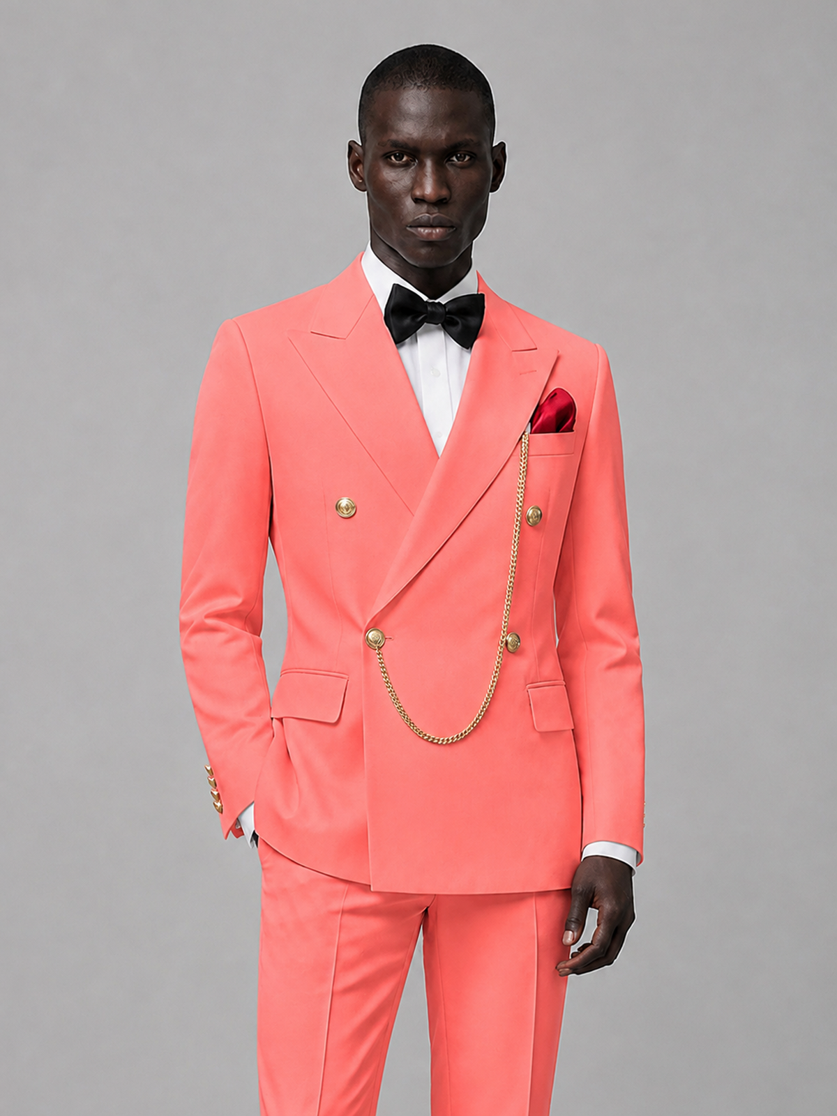 Men's Coral Double-Breasted 2-Piece Suit Set – Jacket & Trousers | Coral Chain - Coral