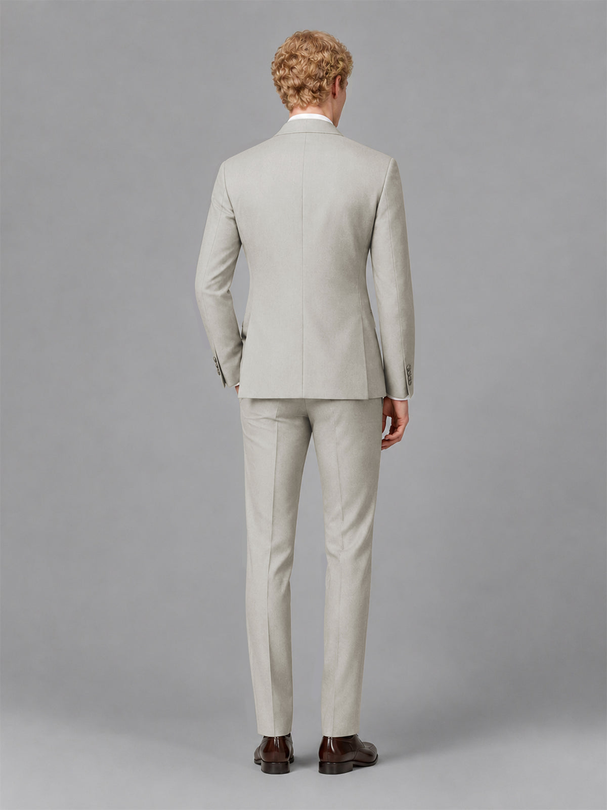 Men's Cream Single-Button Cream Satin Shawl Lapel Tuxedo Suit Set | Blazer & Trousers - Cream