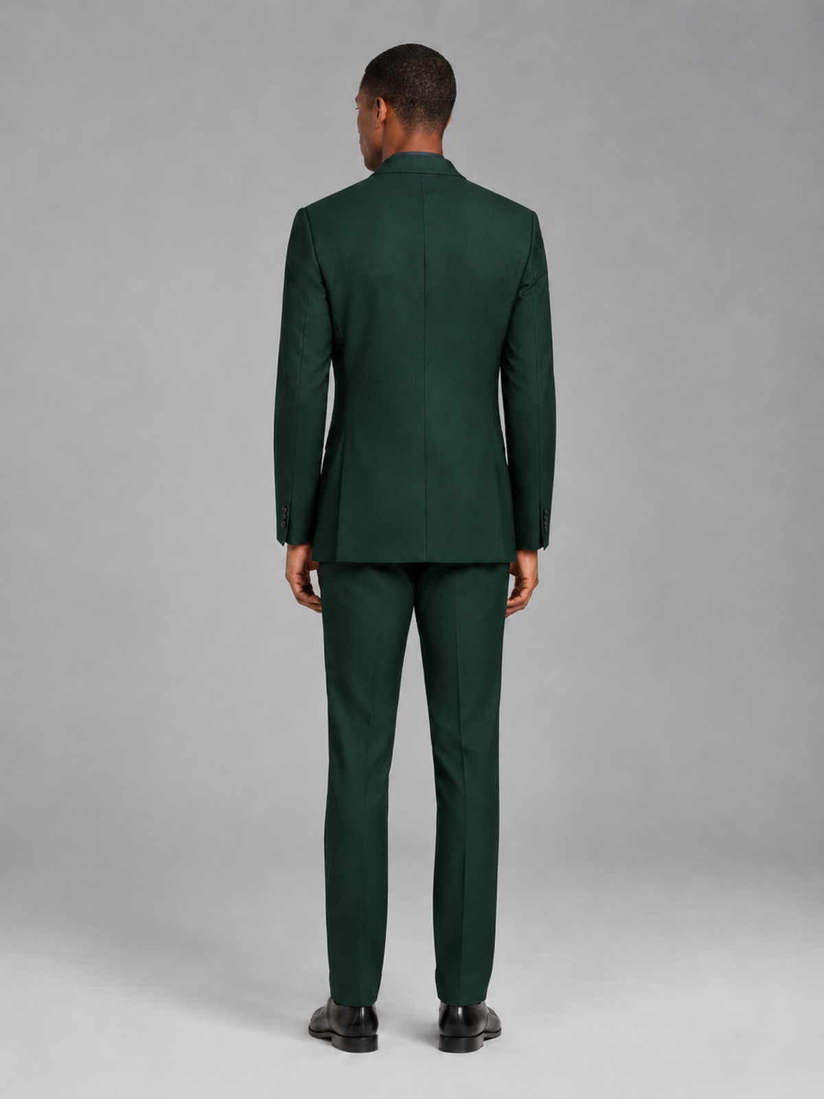 Savile Men's Dark Green Contrast Shawl Lapel Tuxedo Suit – 3-Piece Wedding, Prom & Black-Tie Formal Set - Dark Green - Dark Green_3