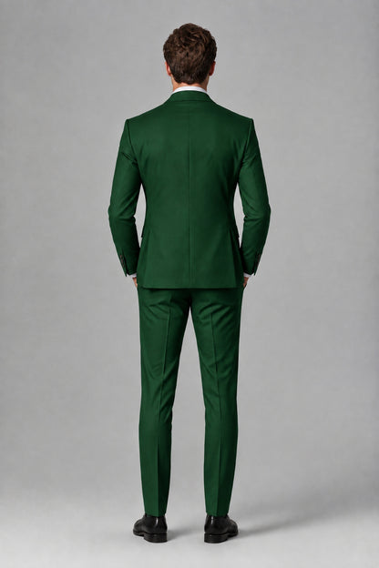 Savile Men's Dusty Dark Green 3-Piece Suit – Jacket, Vest & Trousers | QX0113 - Dark Green