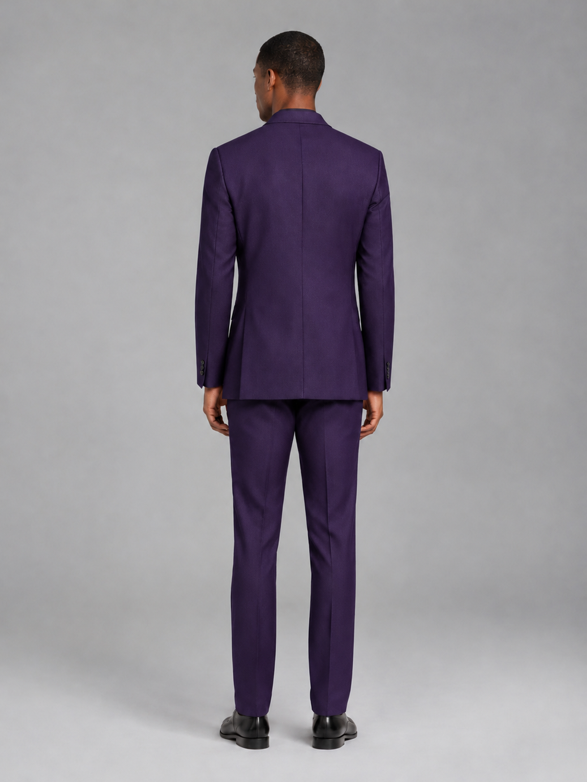 Savile Men's Dark Purple Contrast Shawl Lapel Tuxedo Suit – 3-Piece Wedding, Prom & Black-Tie Formal Set - Dark Purple - Dark Purple_3