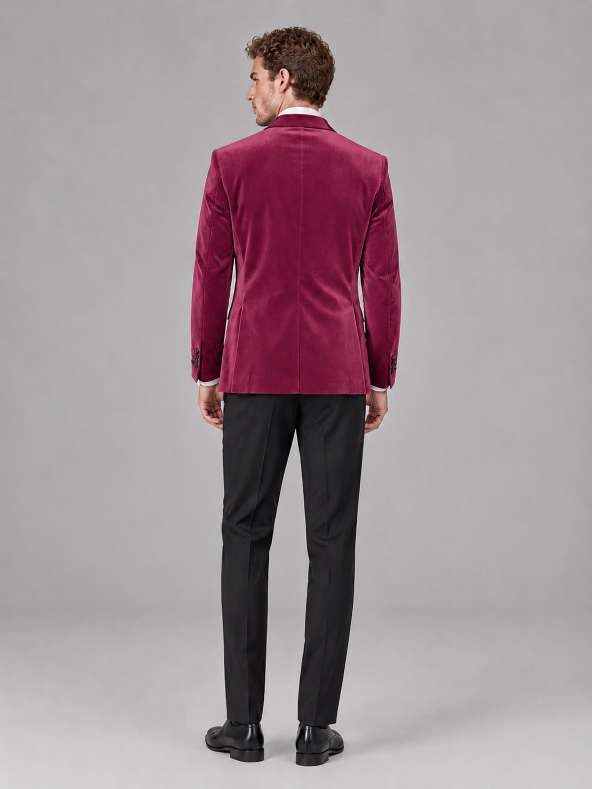 Savile Men's Desert Rose Velvet Peak Lapel 2-Piece Tuxedo Suit Set | Jacket & Trousers - Desert Rose