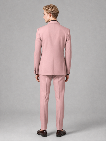 Men's Light Dusty Rose Double-Breasted Slim Fit 2-Piece Suit – Peak Lapel Wedding & Business Formal Set - Dusty Rose - Dusty_Rose_3