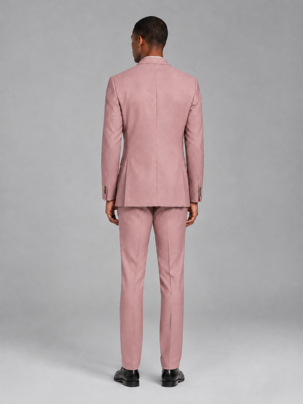 Savile Men's Dusty Rose Contrast Shawl Lapel Tuxedo Suit – 3-Piece Wedding, Prom & Black-Tie Formal Set - Dusty Rose - Dusty Rose_3