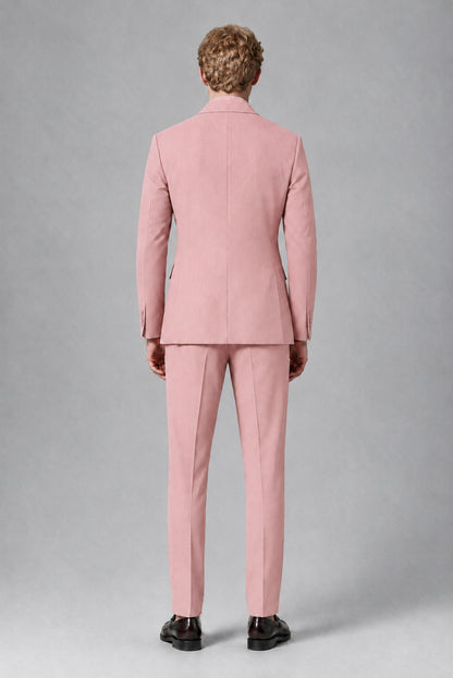 Savile Men's Dusty Rose Double-Breasted Two-Piece Suit - Dusty Rose