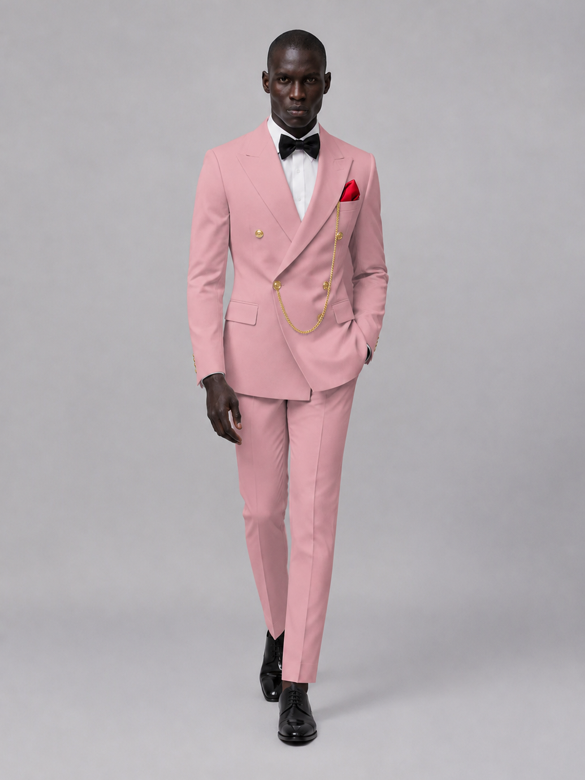 Men's Dusty Rose Double-Breasted 2-Piece Suit Set – Jacket & Trousers | Dusty Rose Chain - Dusty Rose