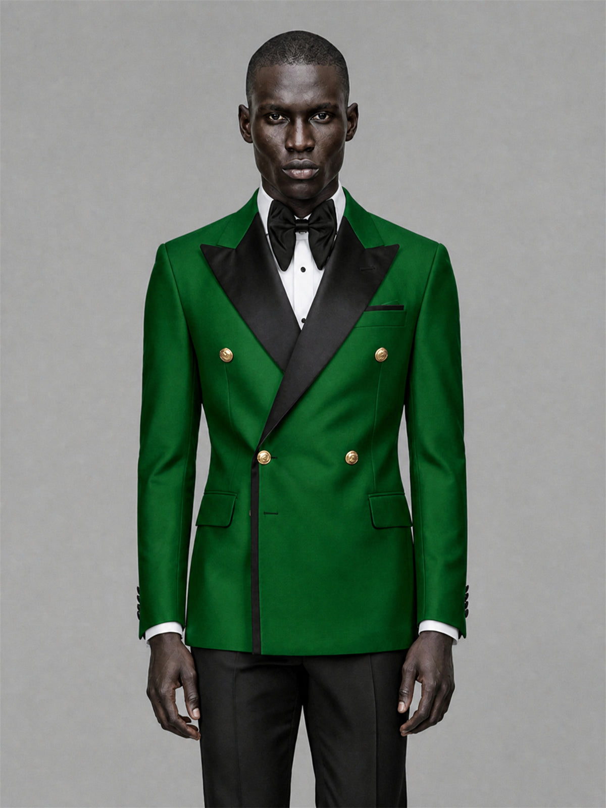 Men's Emerald Green Double-Breasted 2-Piece Suit Set – Jacket & Trousers