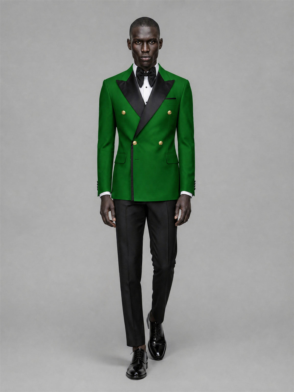 Men's Emerald Green Double-Breasted 2-Piece Suit Set – Jacket & Trousers