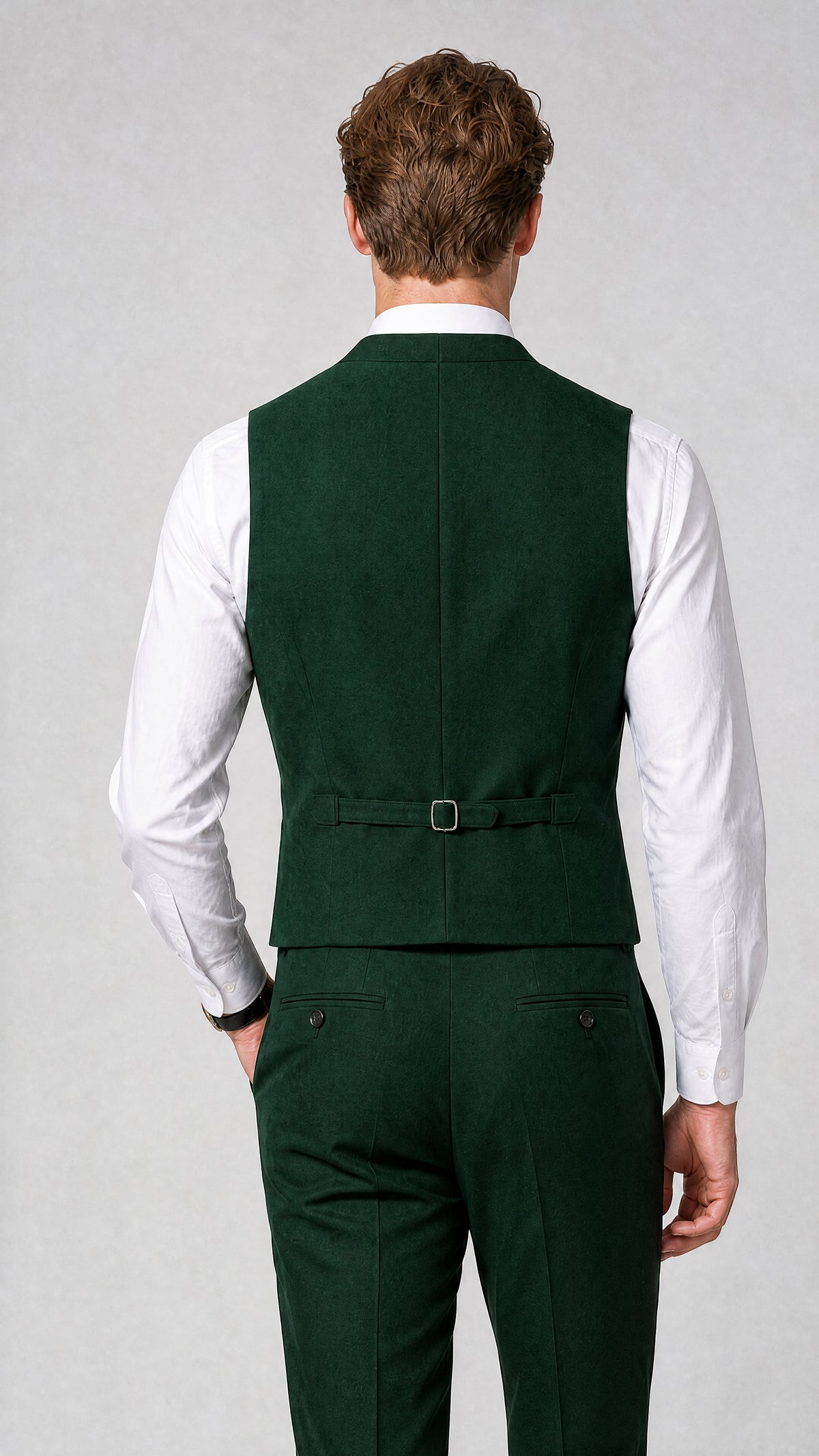 Men's Classic Emerald Green Double-Breasted Shawl Lapel Suit Vest | Savile QX0100 - Emerald Green