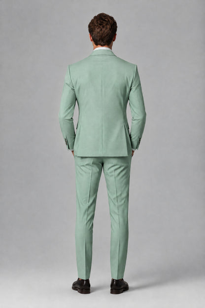 Savile Men's Dusty Eucalyptus 3-Piece Suit – Jacket, Vest & Trousers | QX0113 - Eucalyptus
