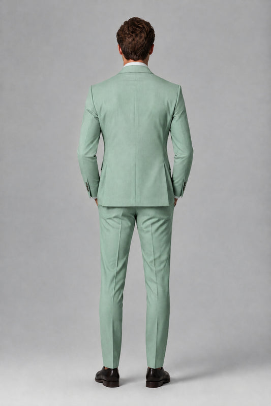 Savile Men's Dusty Eucalyptus 3-Piece Suit – Jacket, Vest & Trousers | QX0113 - Eucalyptus