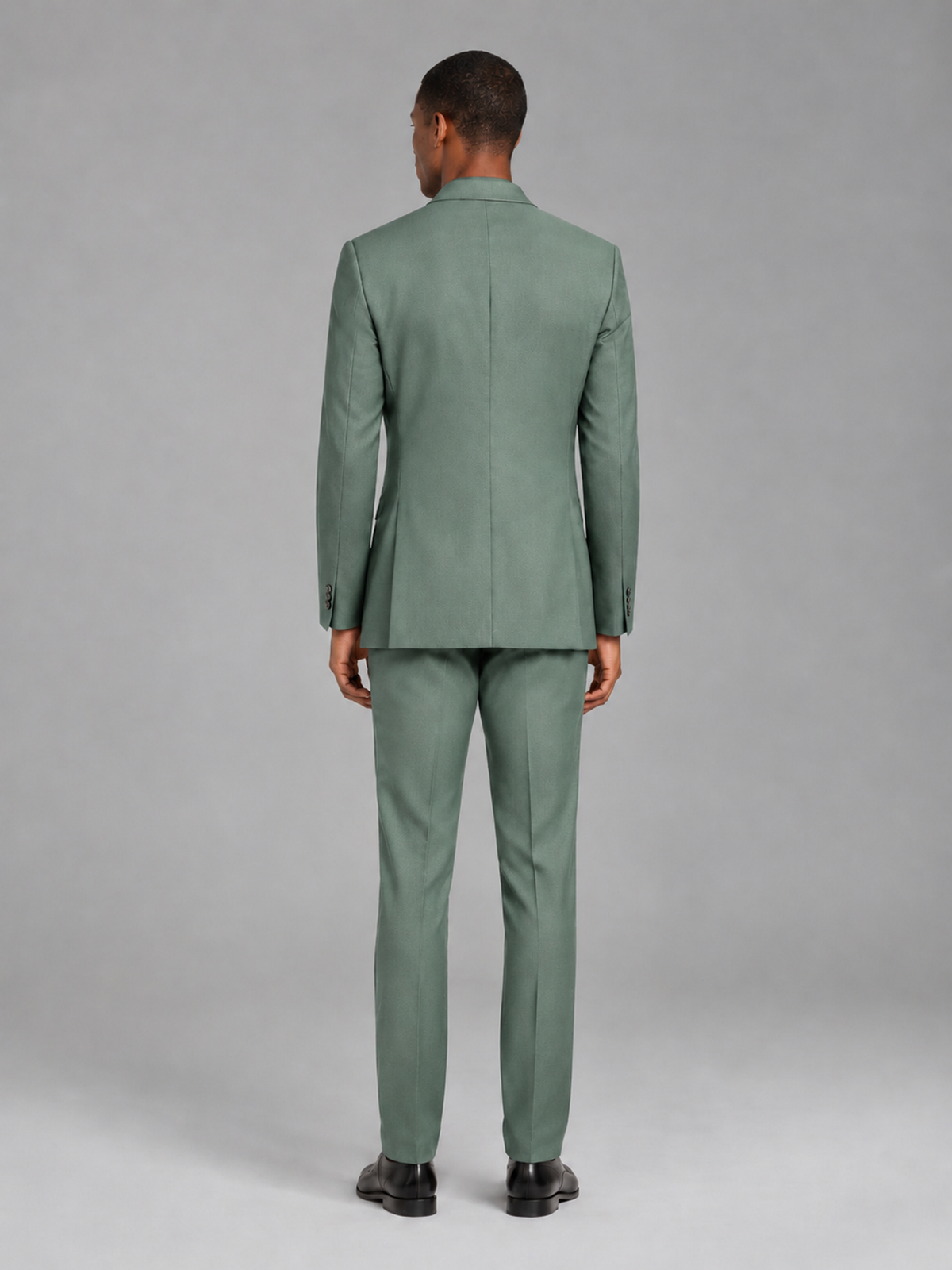 Savile Men's Eucalyptus Contrast Shawl Lapel Tuxedo Suit – 3-Piece Wedding, Prom & Black-Tie Formal Set - Eucalyptus - Eucalyptus_3