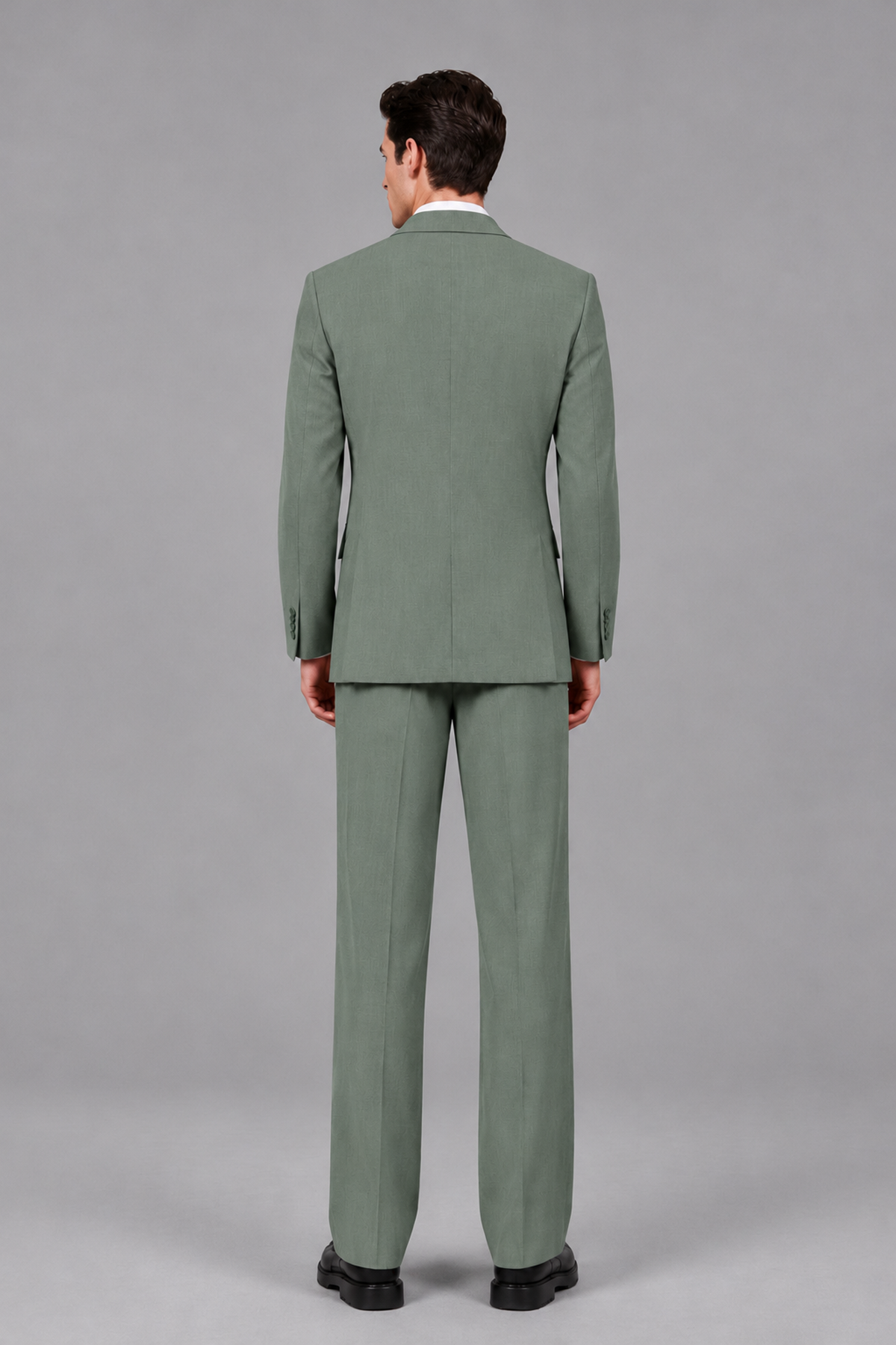Savile Men's Eucalyptus Pleated 2-Piece Suit Set | Notch Lapel Blazer & Tailored Trousers - Eucalyptus - Eucalyptus_3