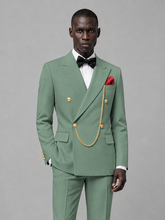 Men's Eucalyptus Double-Breasted 2-Piece Suit Set – Jacket & Trousers | Eucalyptus Chain - Eucalyptus