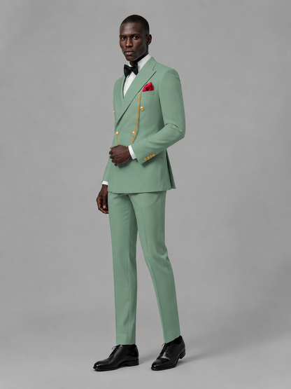 Men's Eucalyptus Double-Breasted 2-Piece Suit Set – Jacket & Trousers | Eucalyptus Chain - Eucalyptus