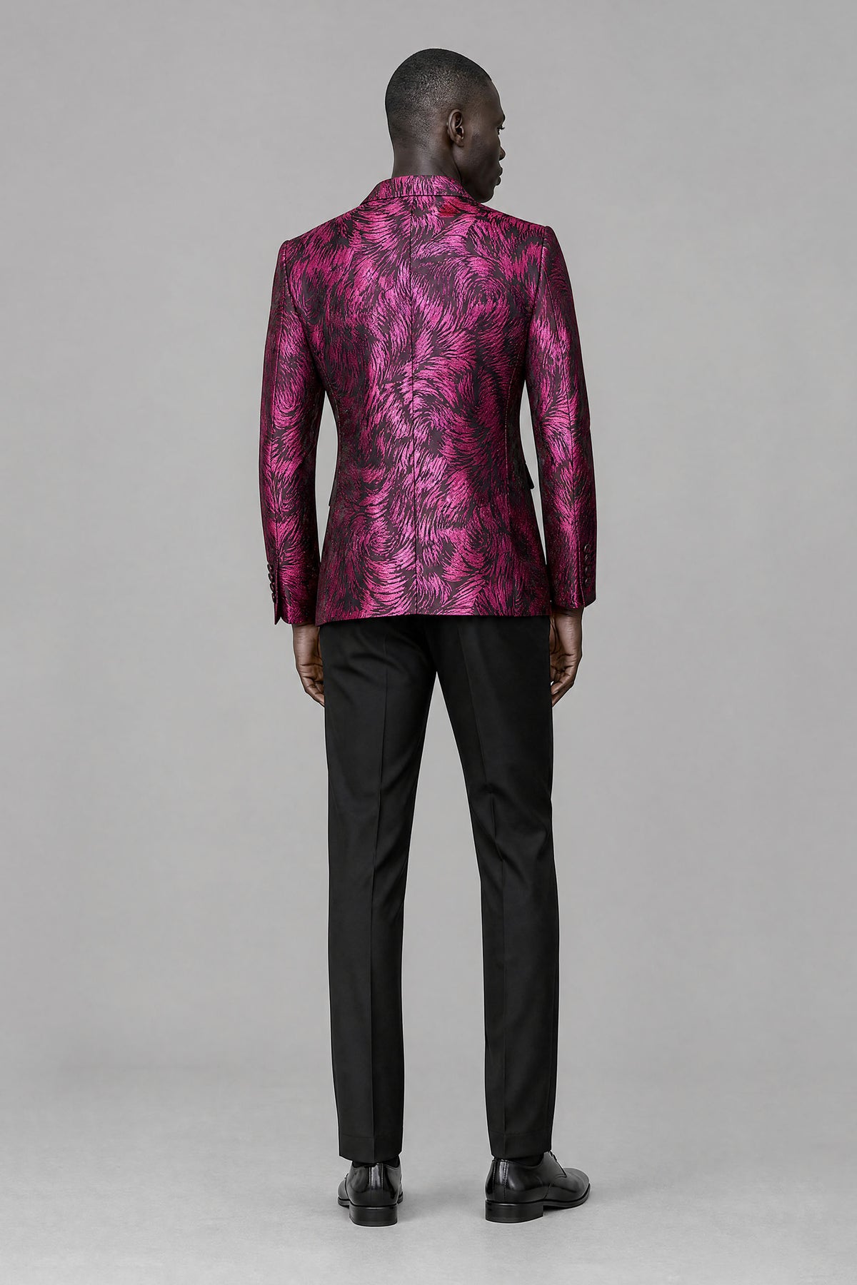 Savile Men's Fuchsia Textured Single-Breasted Blazer - Fuchsia