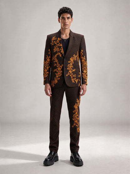 Savile Baroque Floral 2-Piece Suit Set – Back view