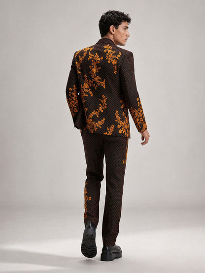 Savile Baroque Floral 2-Piece Suit Set – Front detail view