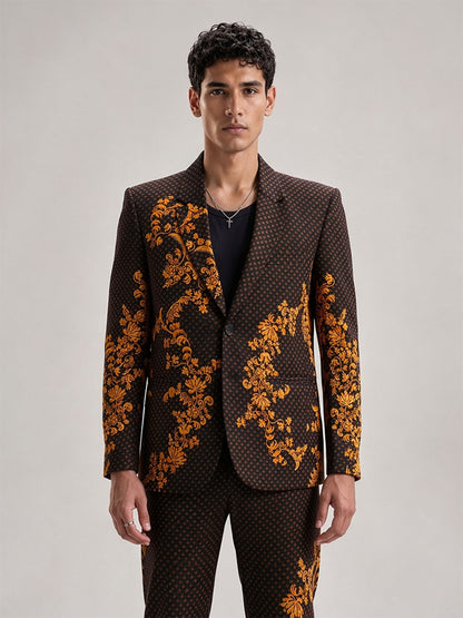 Savile Baroque Floral 2-Piece Suit Set – Jacket close-up front