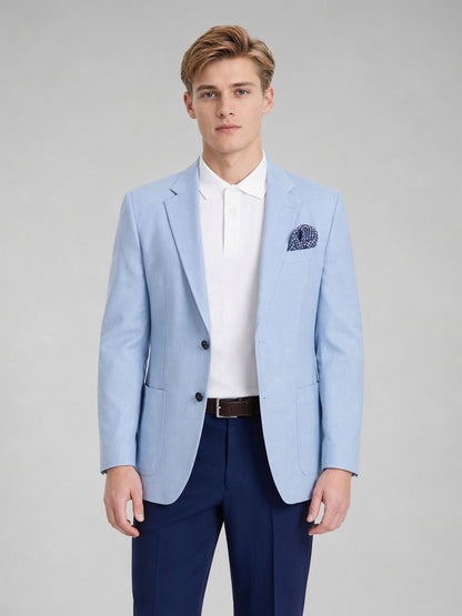 Savile Men's Slim-Fit Blazer – Notch Lapel Sport Coat | Light Blue
