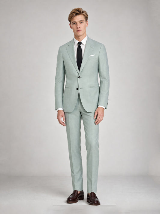 Savile GA0030 Sage Green 3-Piece Suit – Back full body view