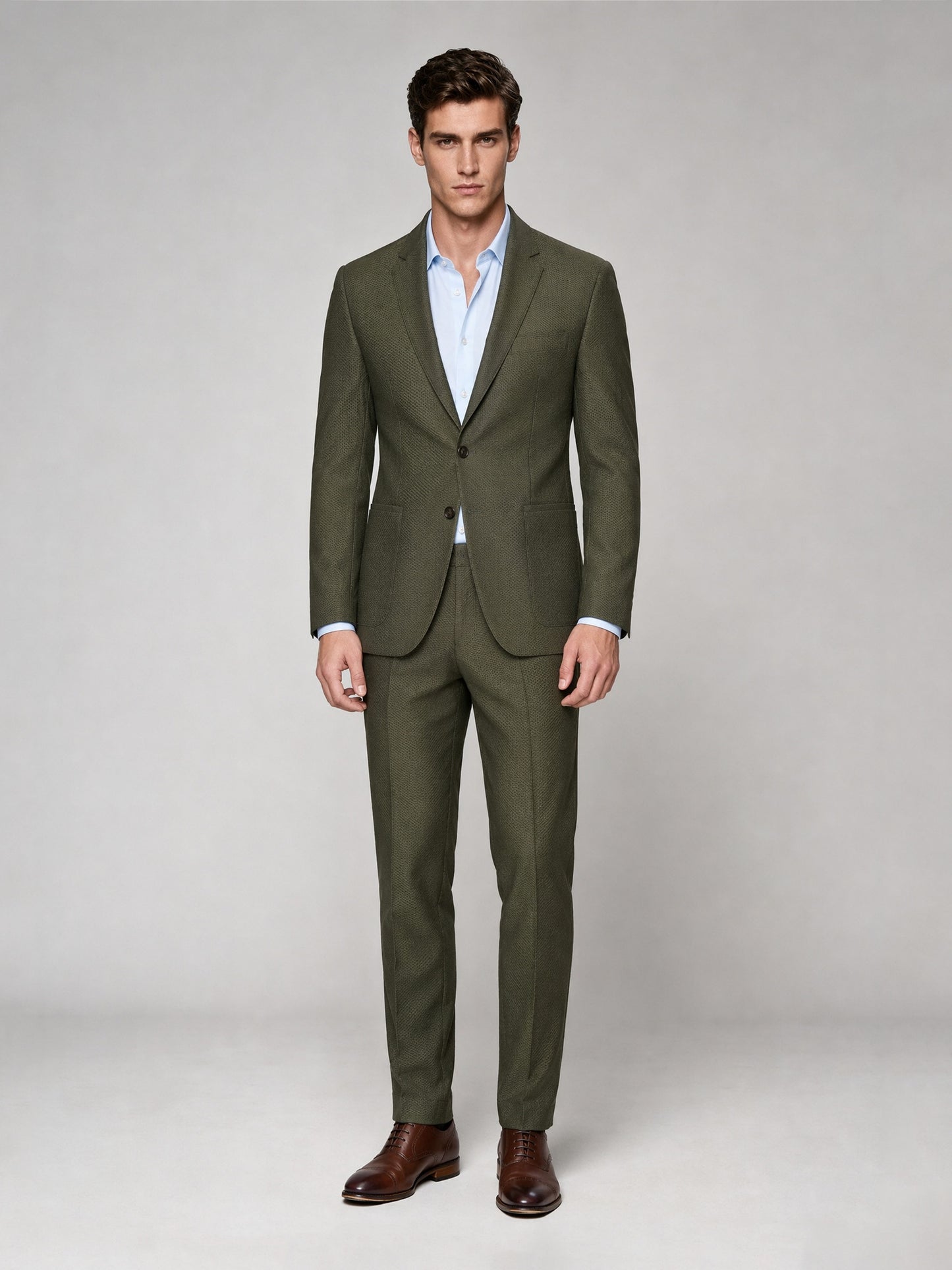 Savile GA0033 Olive Green 2-Piece Suit – Back full body view