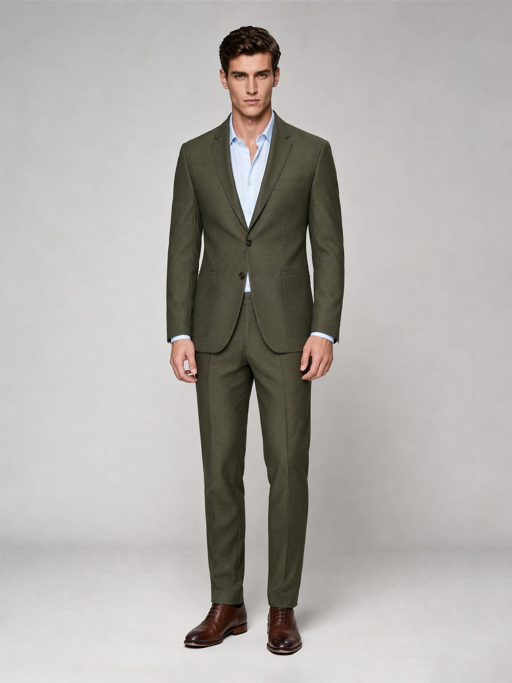 Savile GA0033 Olive Green 2-Piece Suit – Back full body view