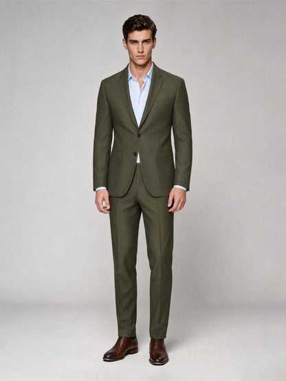 Savile GA0033 Olive Green 2-Piece Suit – Back full body view