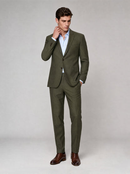Savile GA0033 Olive Green 2-Piece Suit – Front full body, direct stance