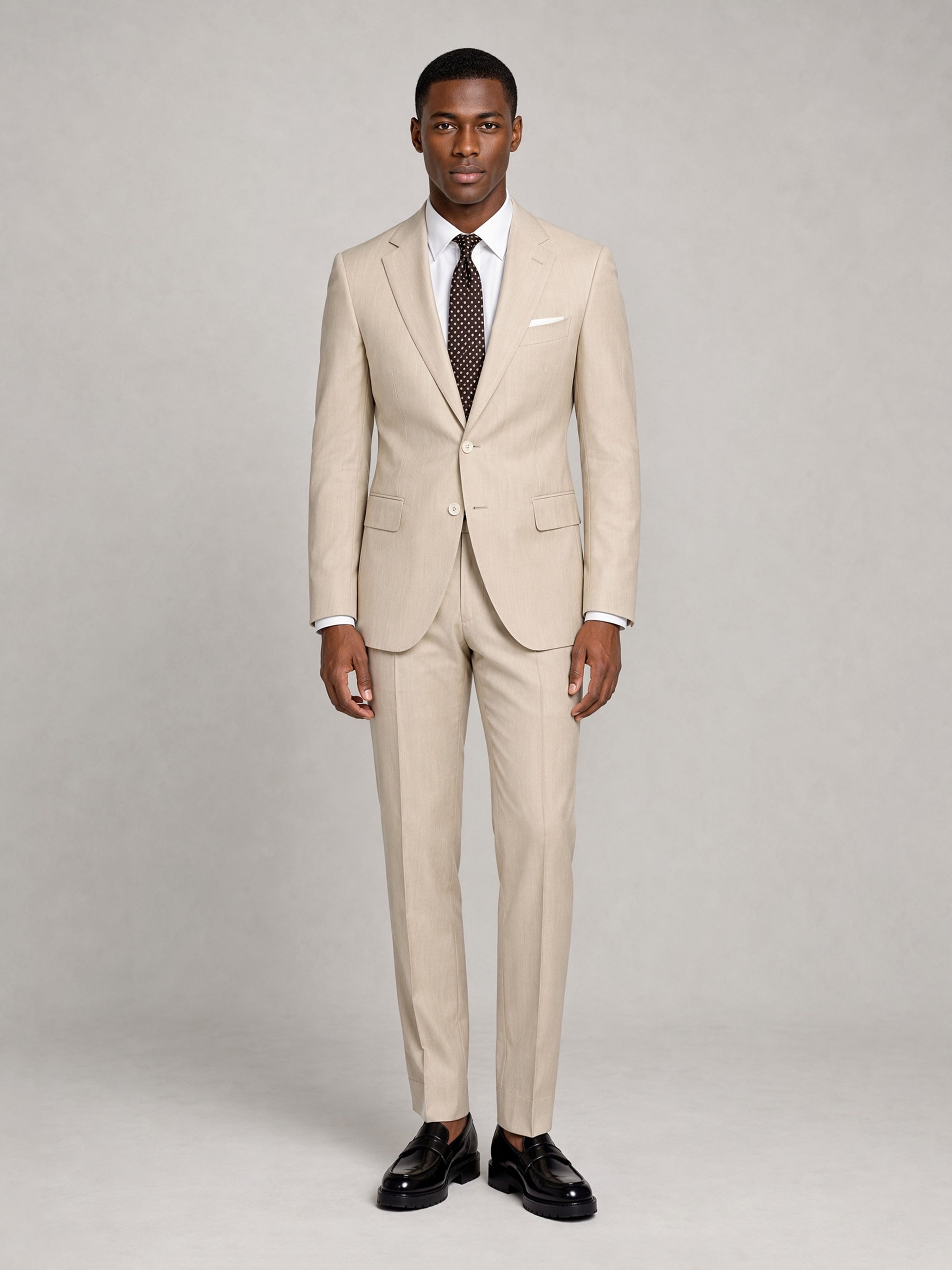 Savile GA0035 Beige 3-Piece Suit – Back full body view