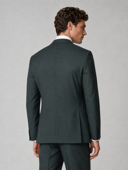 Savile GA0040 Hunter Green 2-Piece Suit – Front full body, direct stance with tie