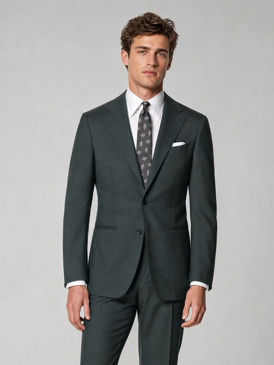Savile GA0040 Hunter Green 3-Piece Suit – Back full body view