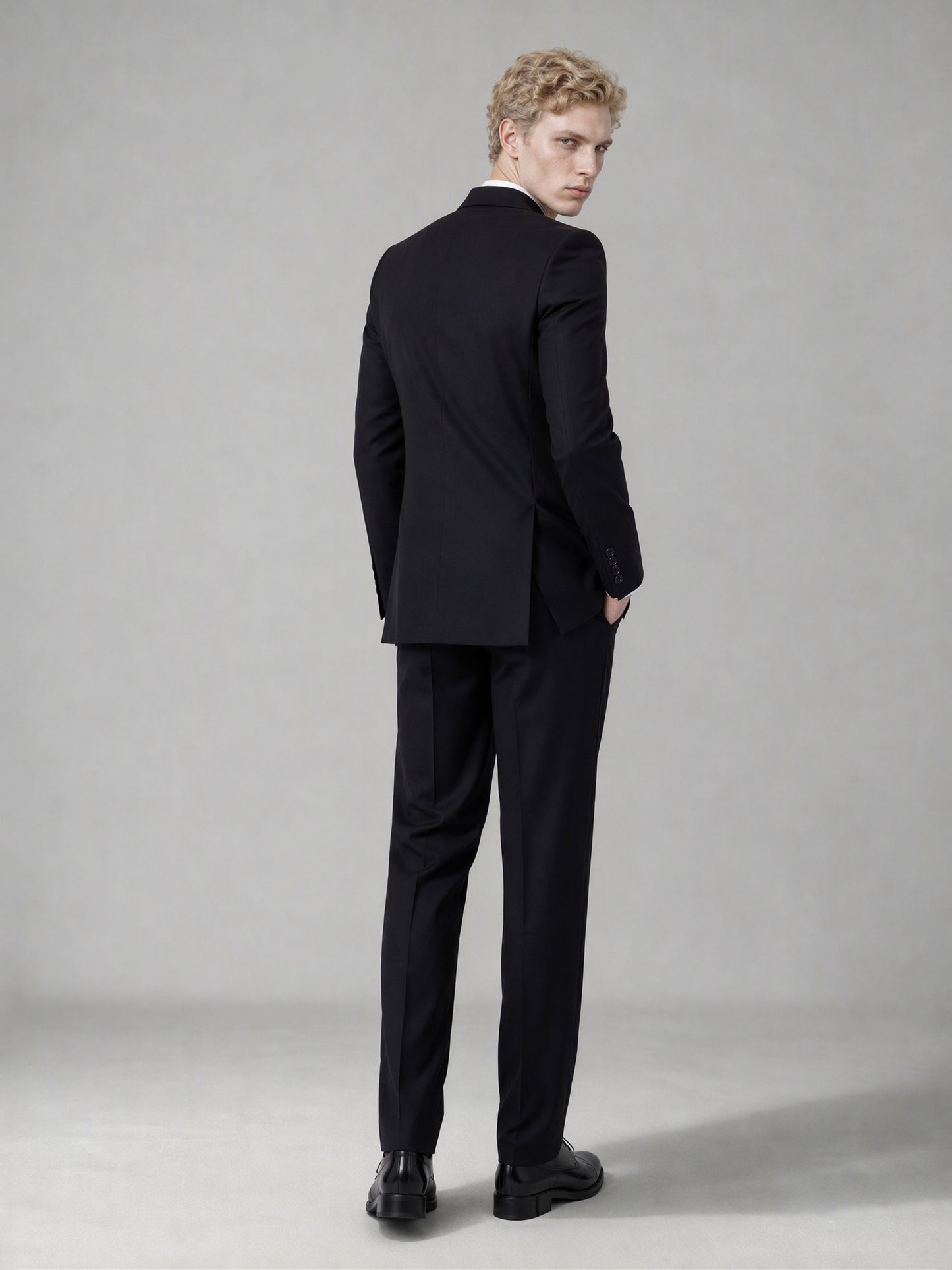 Savile Men's Black Double-Breasted Slim Fit 3-Piece Suit | Peak Lapel Blazer, Shirt & Trousers