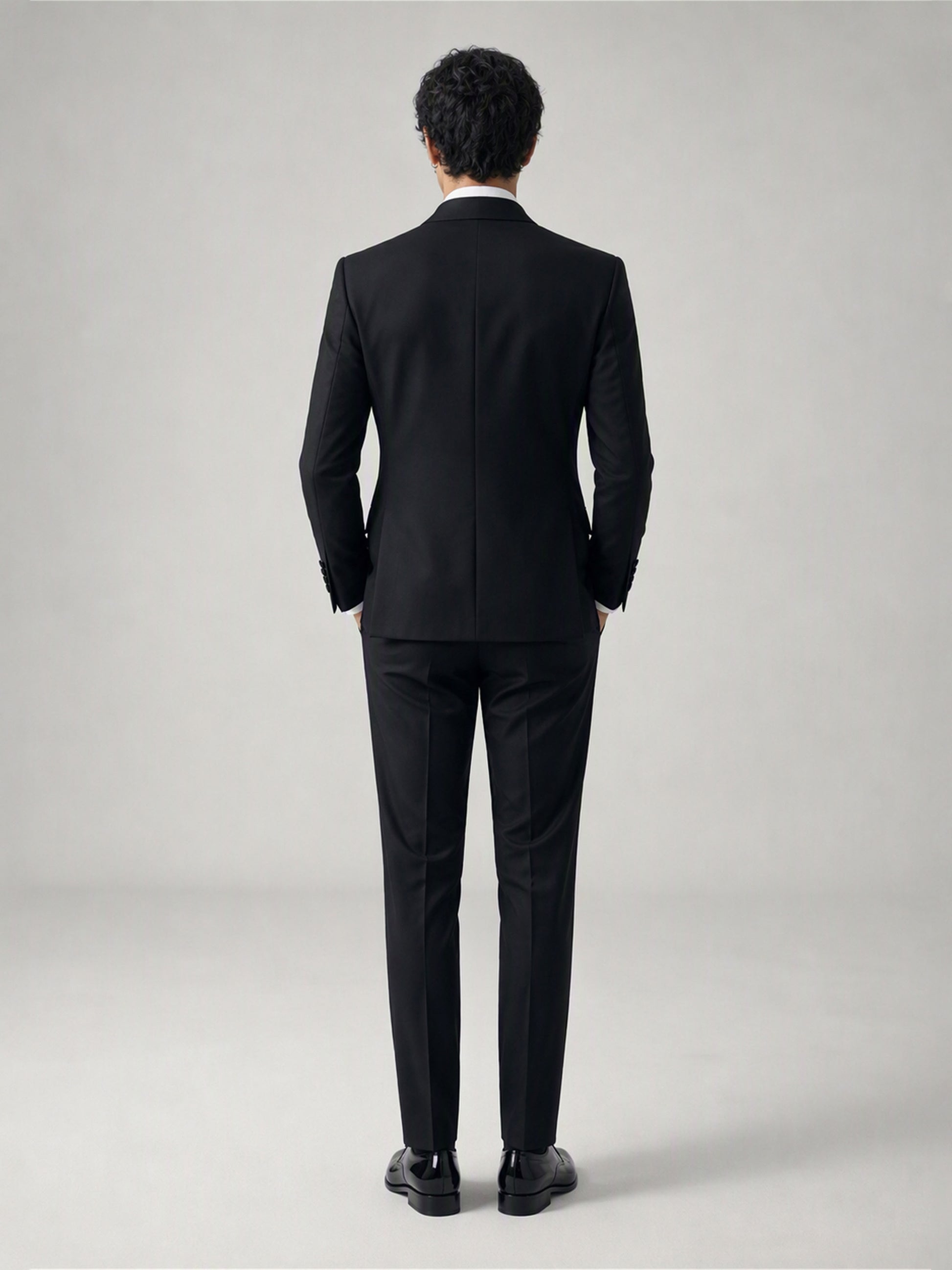 Savile GA0131 black tuxedo suit set - three-quarter front view showing full silhouette