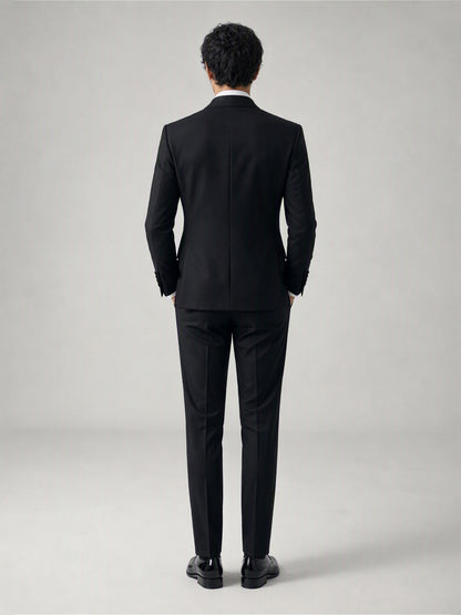 Savile GA0131 black tuxedo suit set - three-quarter front view showing full silhouette