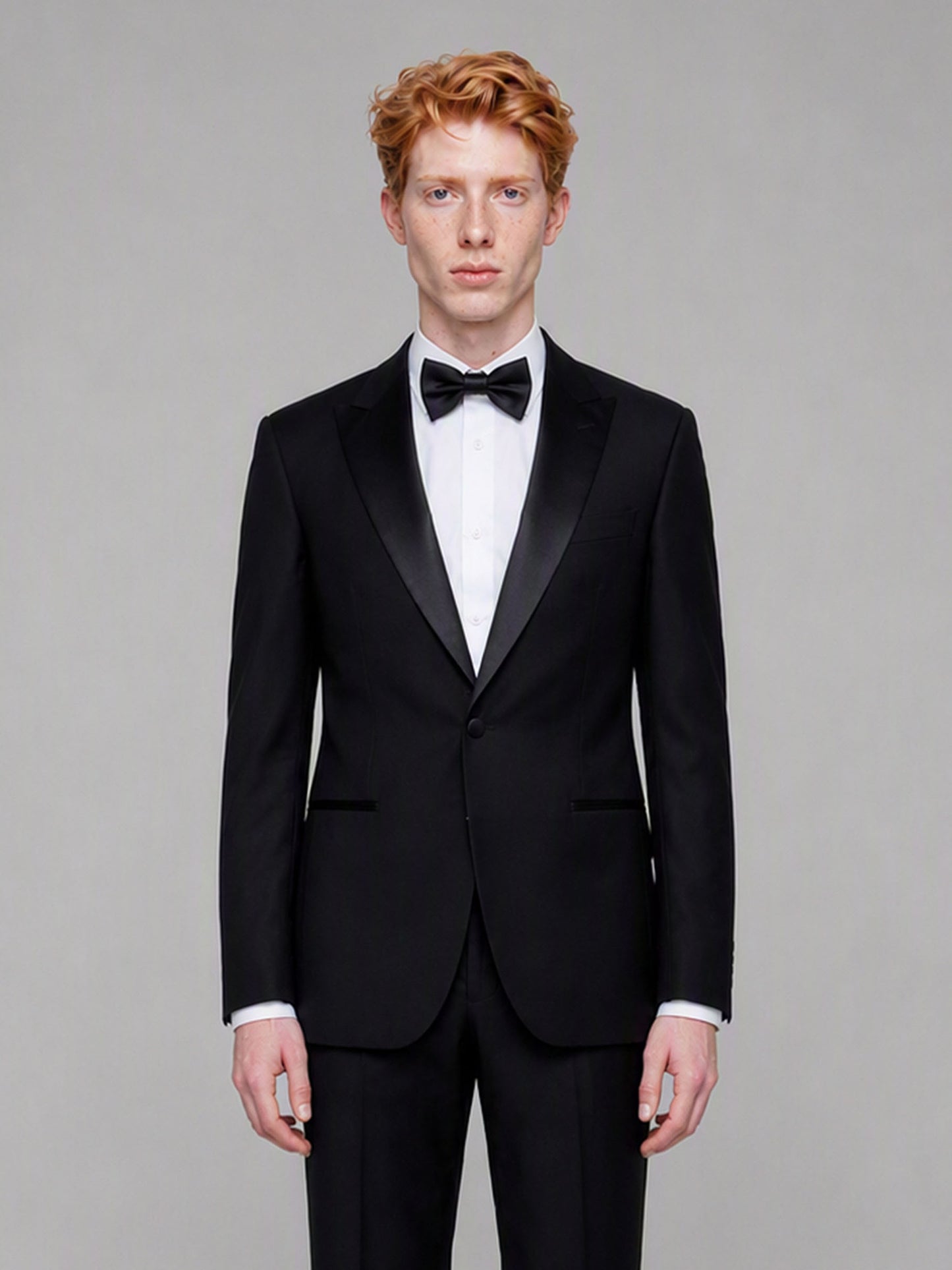 Savile GA0132 black tuxedo jacket - side detail view showing cuff and sleeve construction