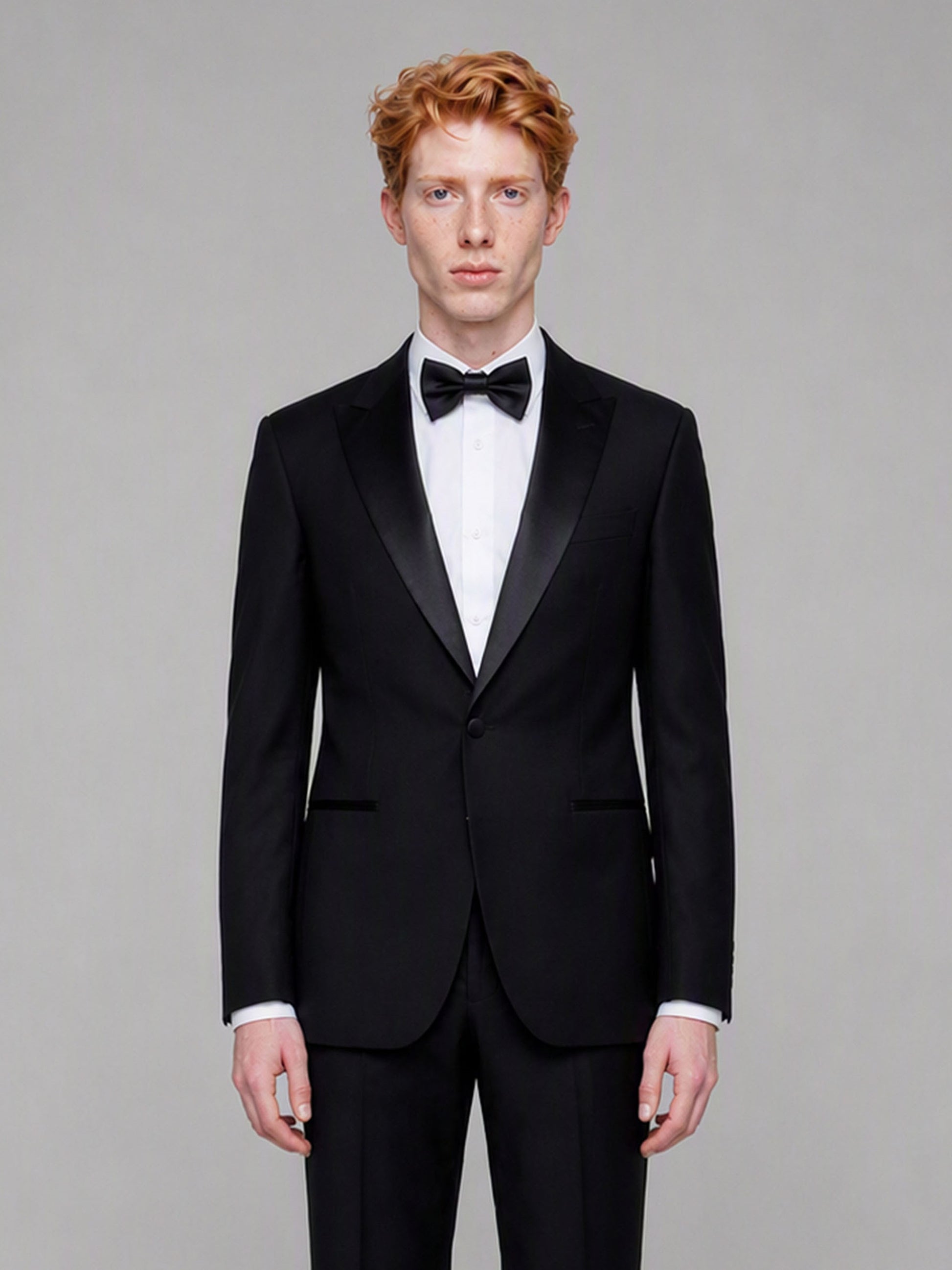 Savile GA0132 black tuxedo jacket - side detail view showing cuff and sleeve construction
