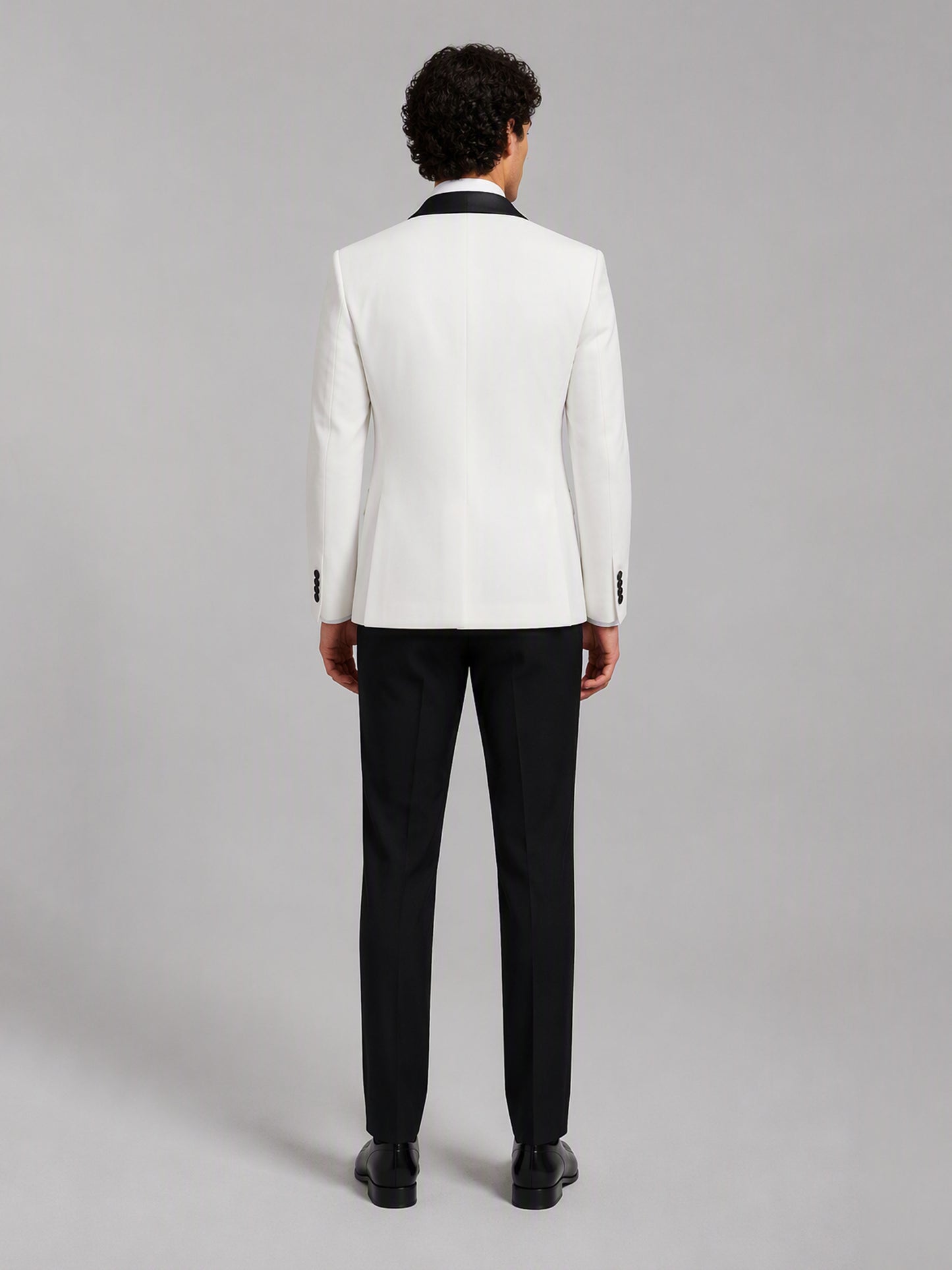 Savile GA0144 Men's White 3-Piece Tuxedo Suit Set – Back View